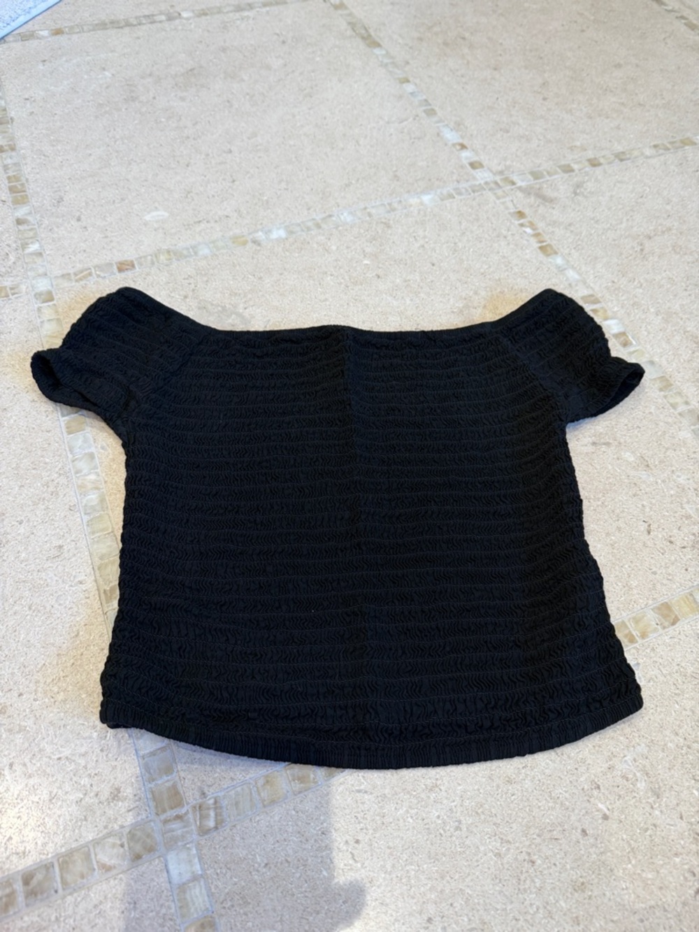 Brandy Melville Black Textured Strapless Top
